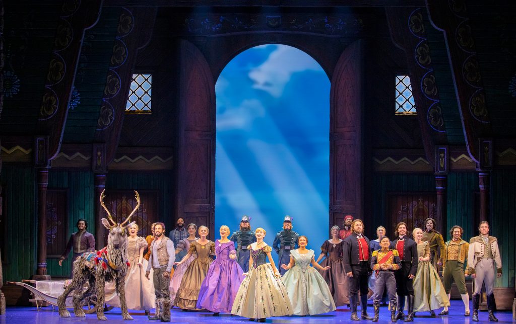 Frozen the musical company on stage