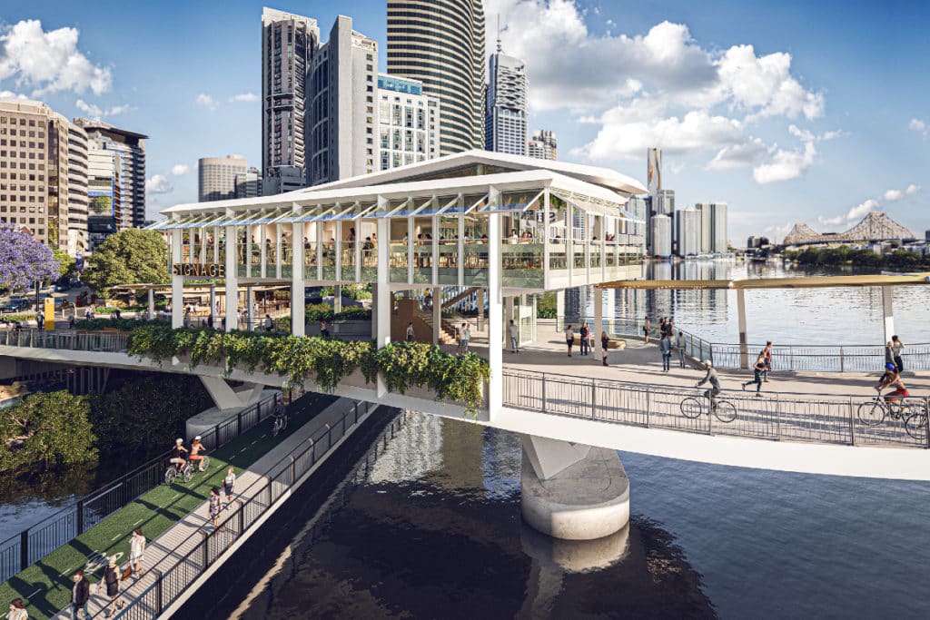 an artist's impression of a new bridge coming to Brisbane