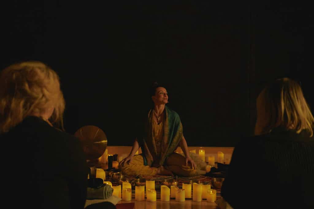Mindful Glow practitioner meditating