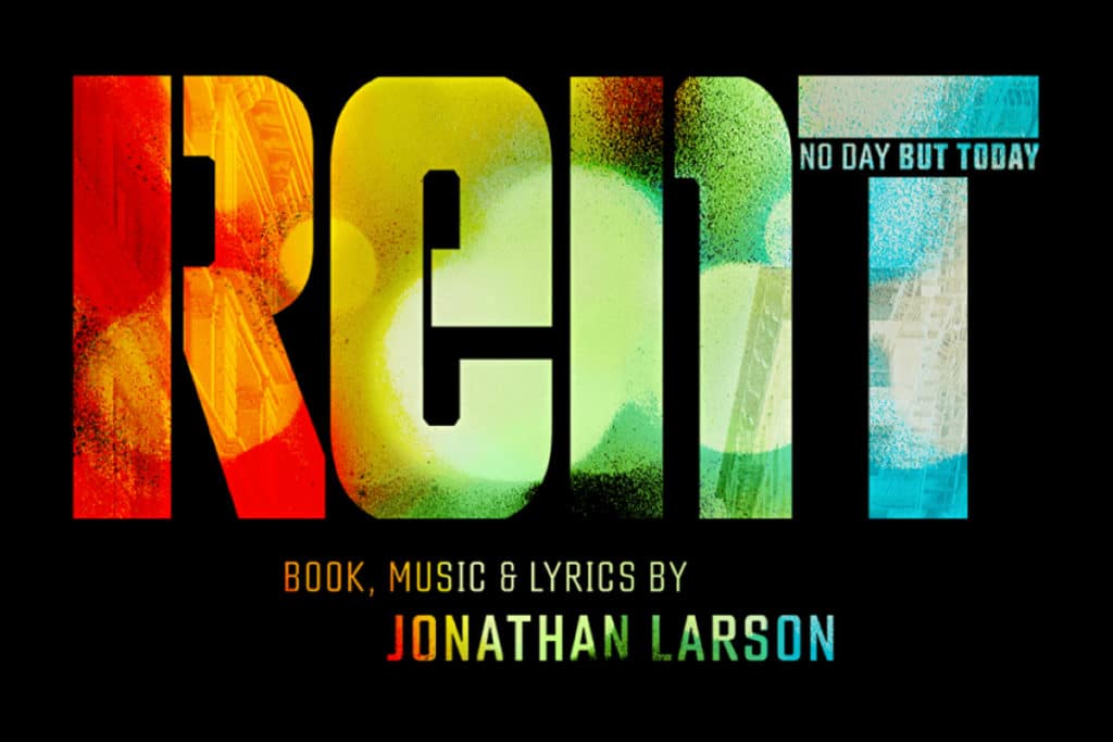 an announcement poster of rent the musical